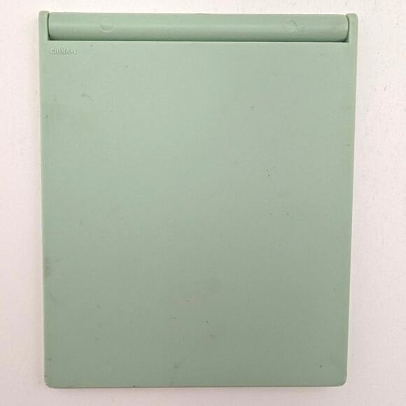 Vtg 90s Clinique Compact Travel Mirror 4.5" Fold Out Purse Make Up Green Logo - Picture 6 of 9